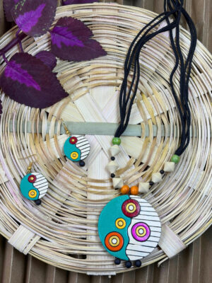 Chitra Rang Terracotta Necklace Set | Handmade Clay Jewellery | Matee