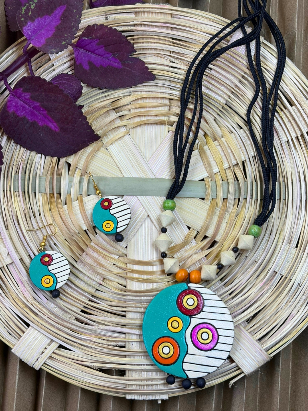 Chitra Rang Terracotta Necklace Set | Handmade Clay Jewellery | Matee