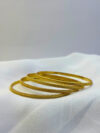 Aura Micro Gold Classic Textured Bangles Set