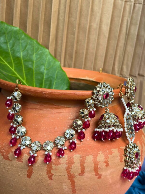 Ujjayani Kundan Pearl Jhumka Set