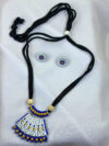 Aaranyaa Geometric Terracotta Necklace Set | Handmade Tribal Clay Jewellery | Matee