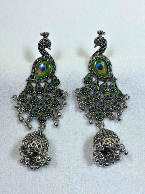 SurMayura Oxidised Jhumka Earrings