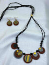 Mridula Chakra Terracotta Necklace Set | Handmade Geometric Clay Jewellery for Women | Matee