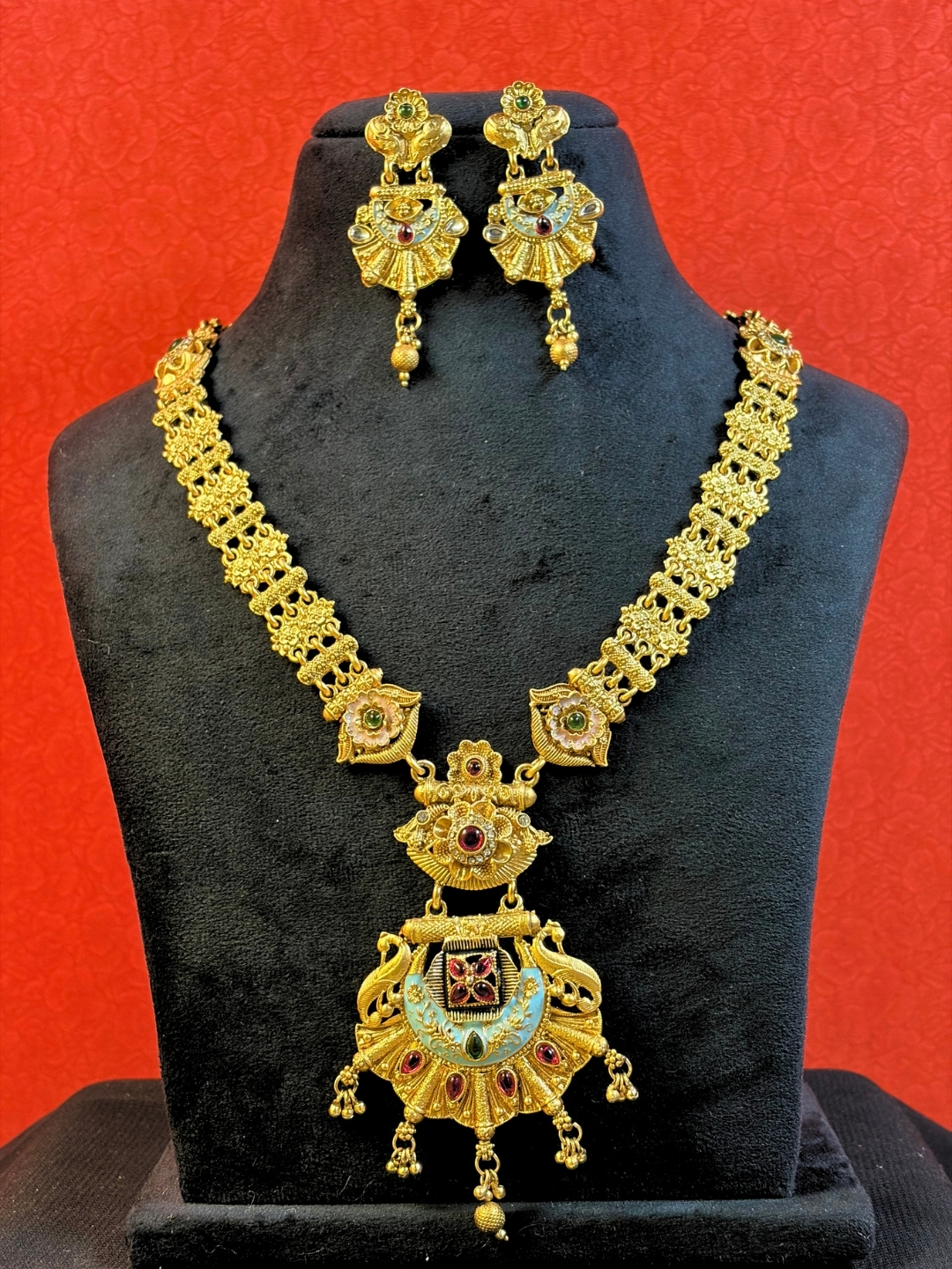 Gopi Antique Temple Long Necklace Set