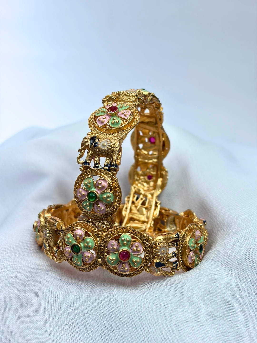 Mrinalini Meenakari Elephant Heritage Kada