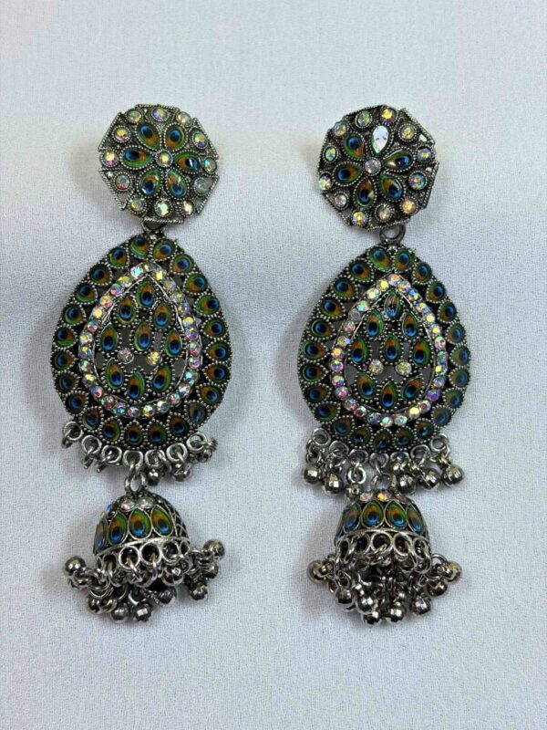 VanMayura Oxidised Jhumka Earrings