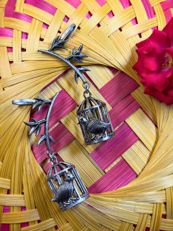 Birdcage Charm Statement Earrings
