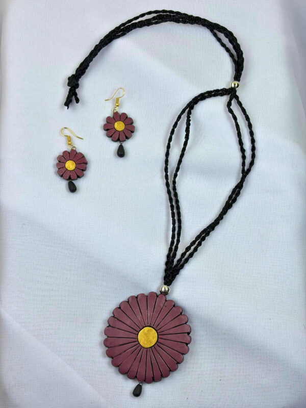 Pushparika Bloom Terracotta Necklace Set | Handmade Floral Clay Jewellery for Women | Matee