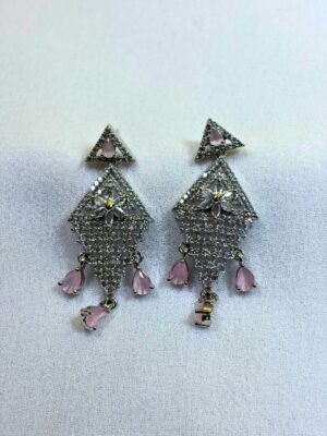 Blush Prism Drop Statement Earrings