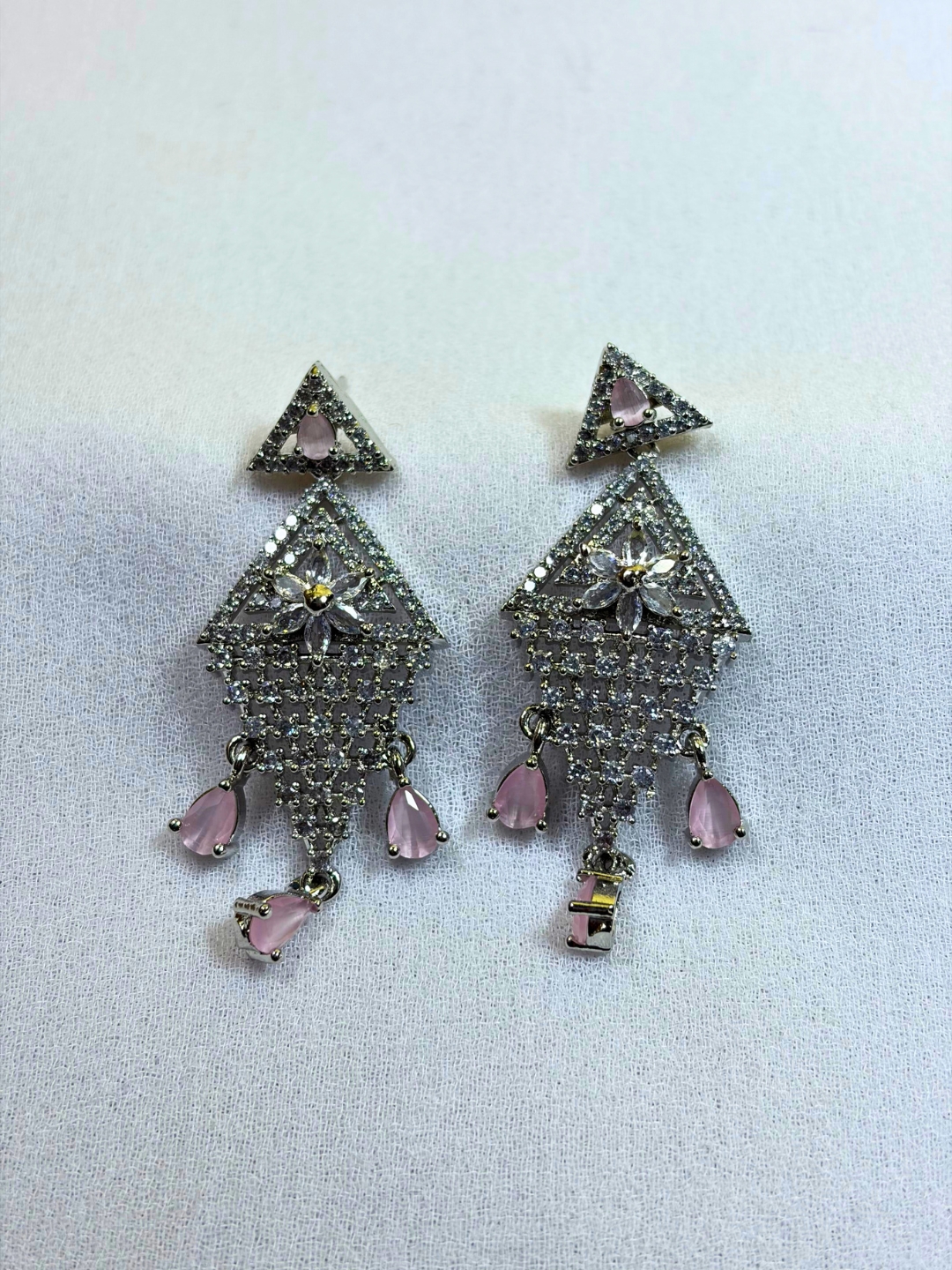Blush Prism Drop Statement Earrings