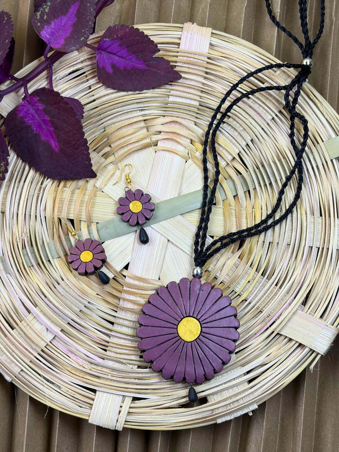 Pushparika Bloom Terracotta Necklace Set | Handmade Floral Clay Jewellery for Women | Matee