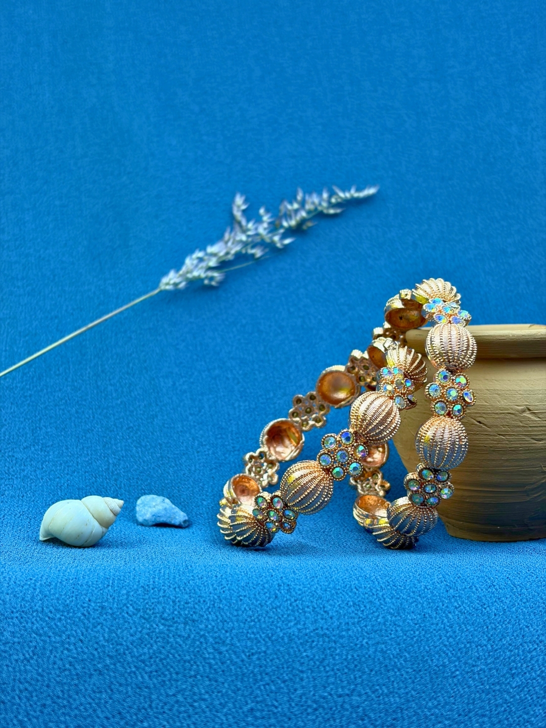 Rivana Rose Gold Crystal Bloom Kada