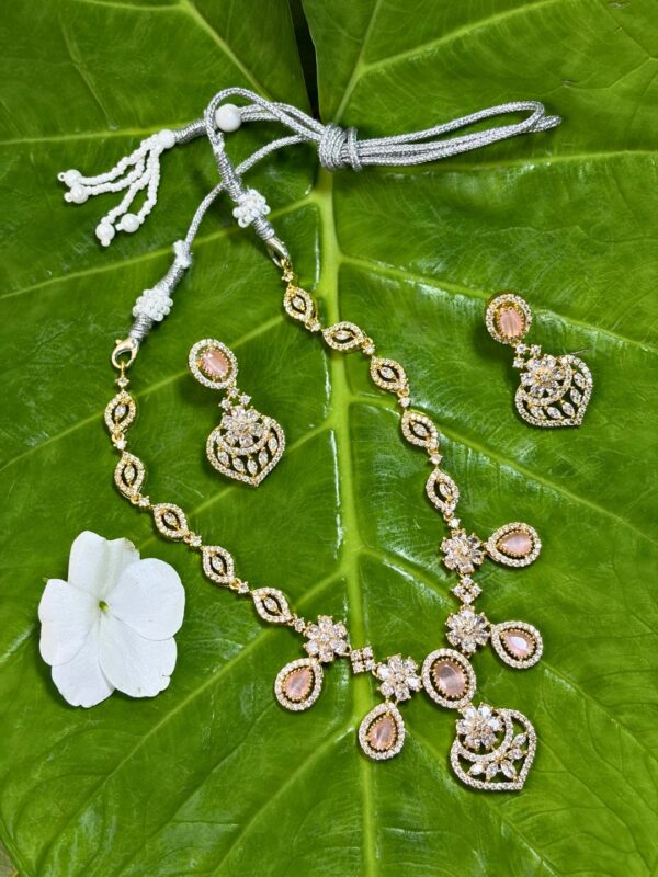 Aashiqui Pink Drop Necklace Set