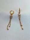 Golden Tulip Tassel Hoop Earrings