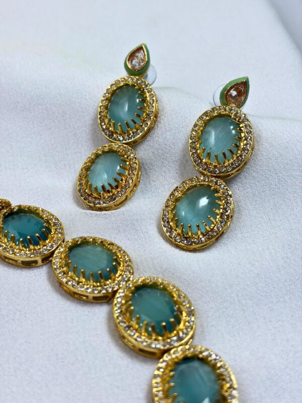 Lamhe Aqua Stone Necklace Set
