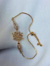 Elara Micro Gold Crystal Snowflake Chain Bracelet