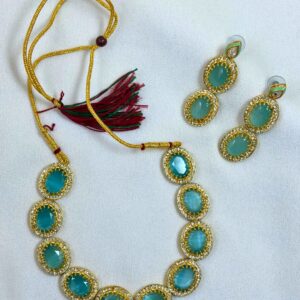 Lamhe Aqua Stone Necklace Set