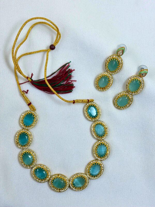 Lamhe Aqua Stone Necklace Set