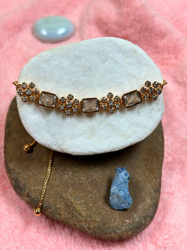 Avyra Micro Gold Crystal Chain Bracelet