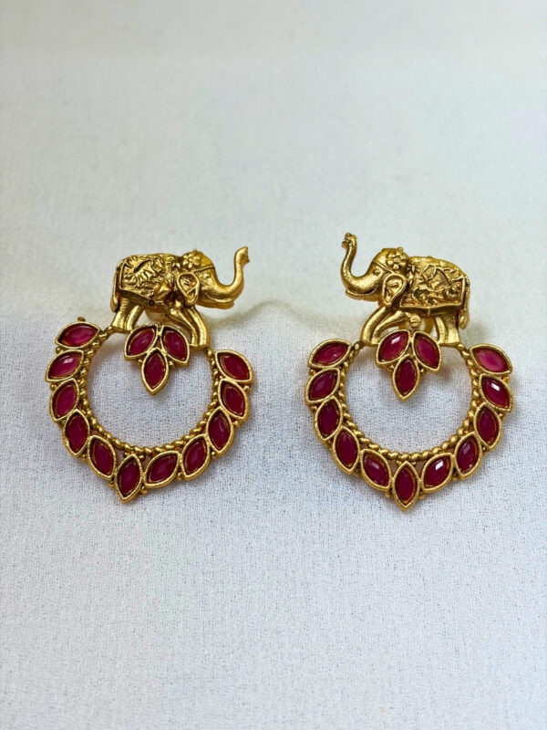 Elephanta Gold-Finish Earrings