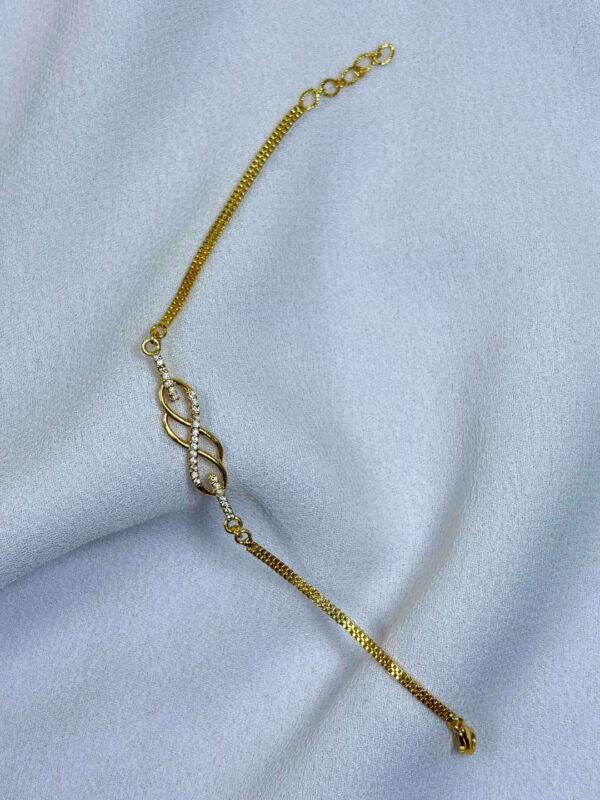 Serenya Micro Gold Crystal Infinity Chain Bracelet