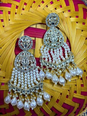 Yamuna Pearl Drop Chandbali Earrings