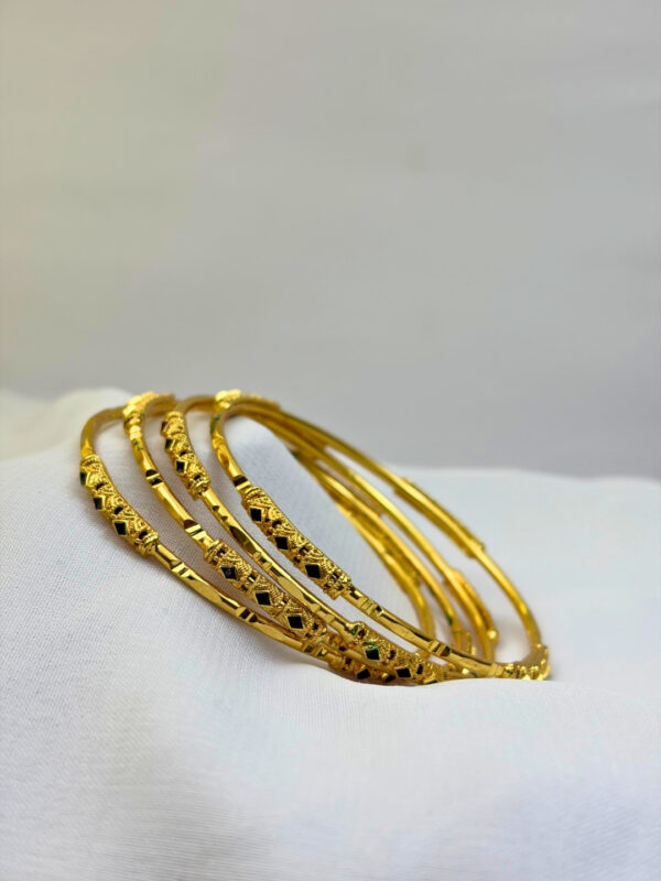 Akvira Micro Gold Heritage Motif Bangles Set