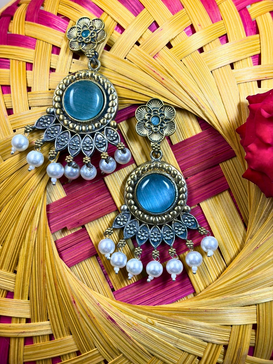 Chandbali Pearl Earrings