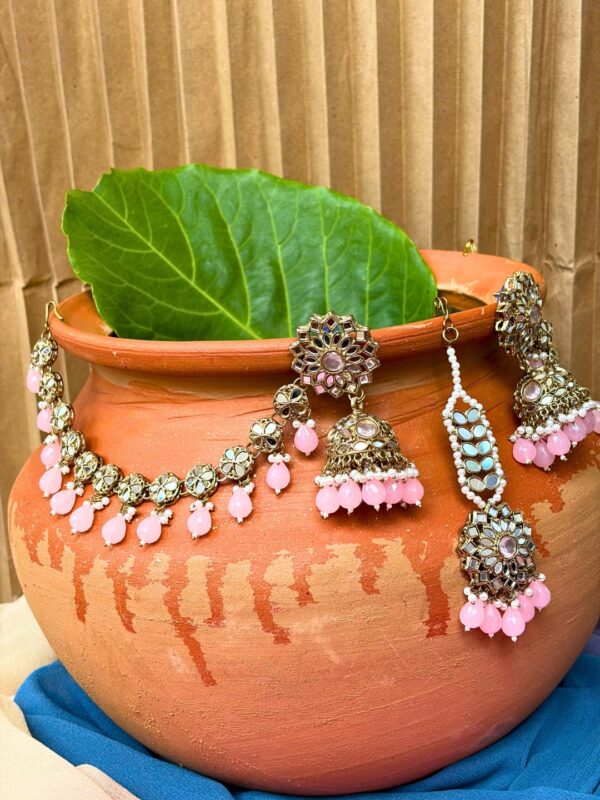Varanasi Kundan Pearl Jhumka Set