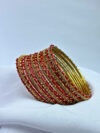 Laalima Traditional Red Stone Bangles
