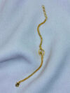 Zerina Micro Gold Crystal Oval Charm Chain Bracelet