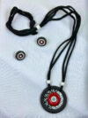 Scarlet Mandala Terracotta Necklace Set | Handmade Clay Jewellery | Matee