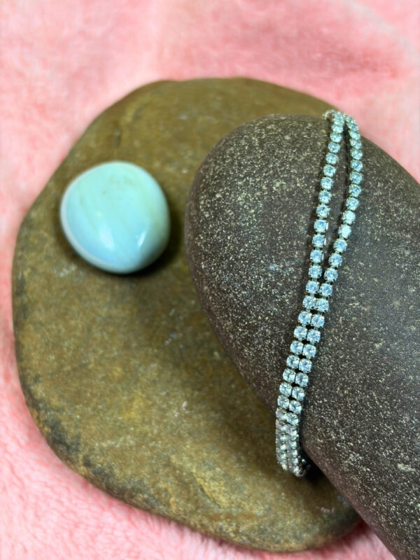 Aarvika Silver Crystal Infinity Link Bracelet