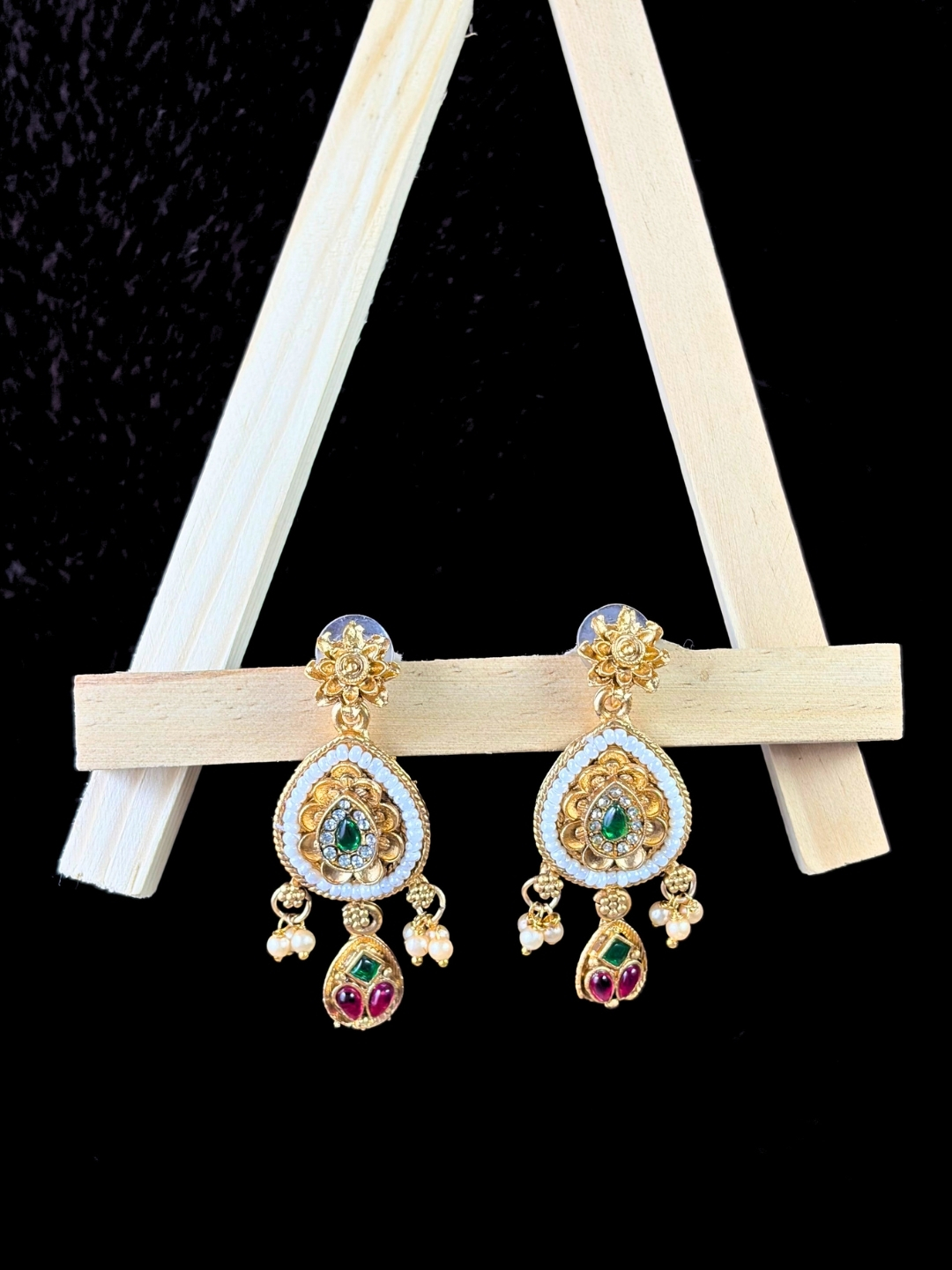 22 (2) Navya Gold-Finish Earrings