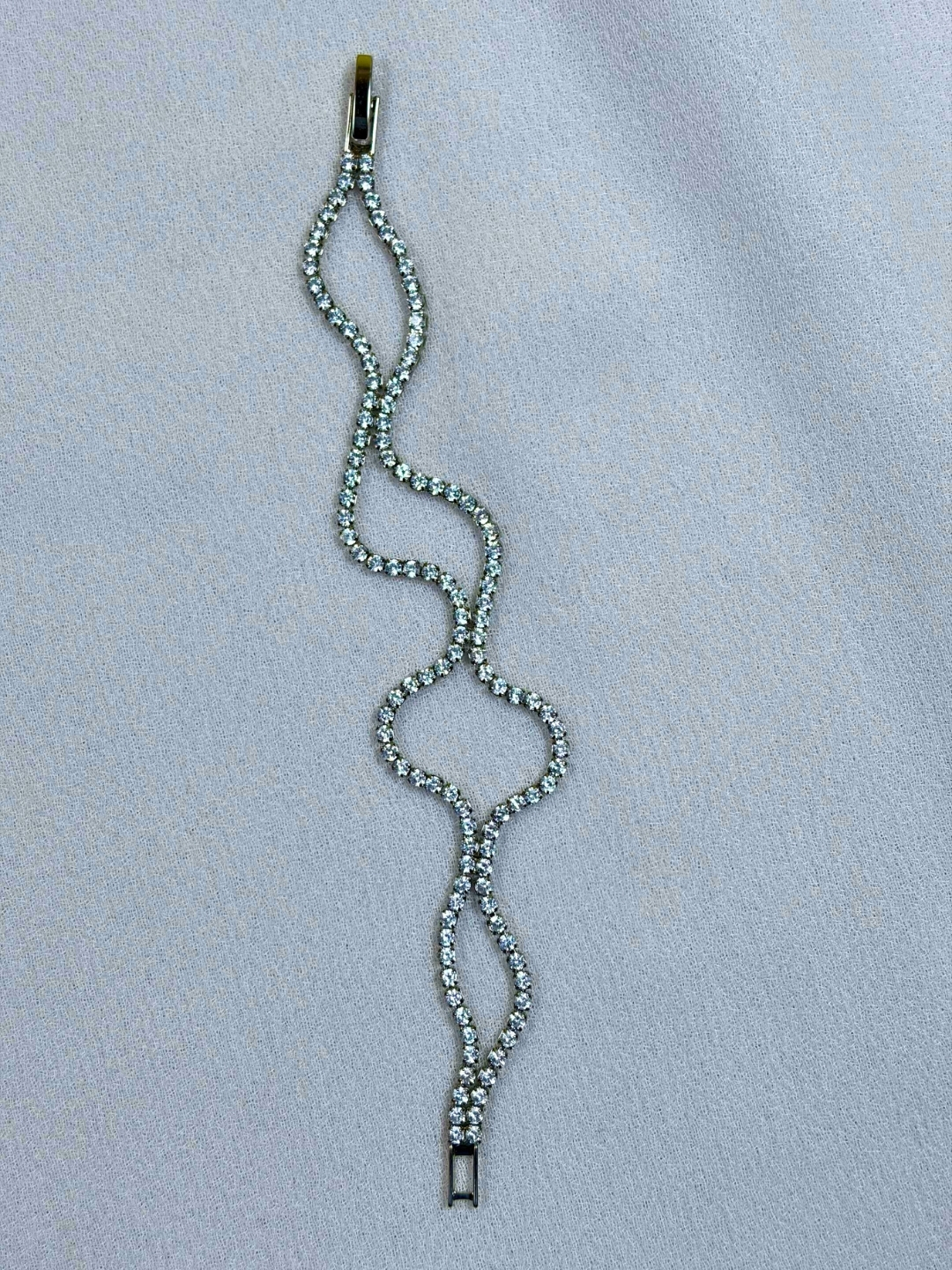 Aarvika Silver Crystal Infinity Link Bracelet