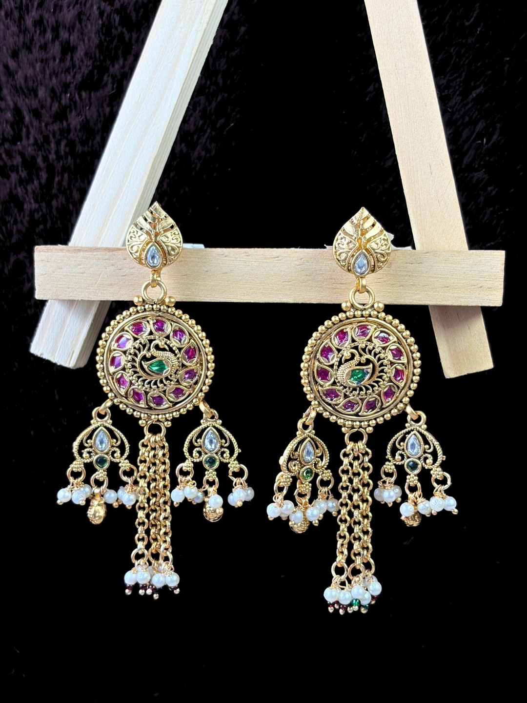 24 (2) Saumya Gold-Finish Earrings