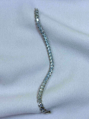 Diya Silver Crystal Wave Tennis Bracelet