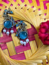 Aqua Vine Pearl Drop Earrings