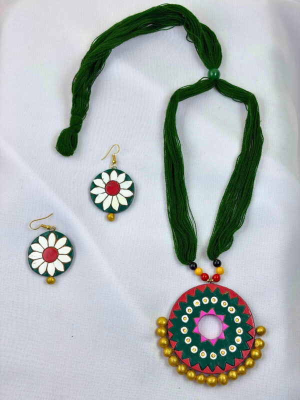 Wild Daisy Terracotta Necklace Set | Handmade Clay Jewellery | Matee