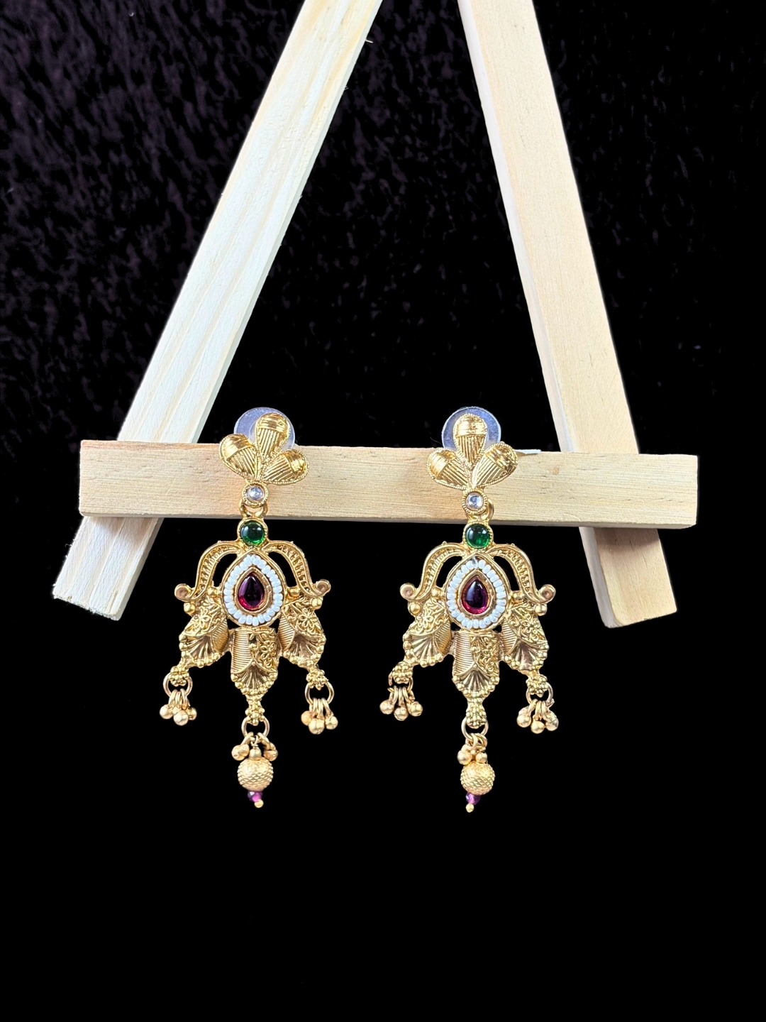 Tiya Gold-Finish Earrings