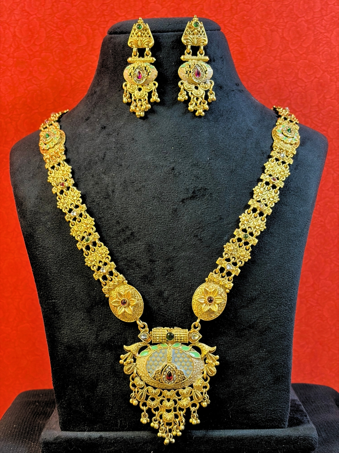 Abheera Antique Long Necklace Set