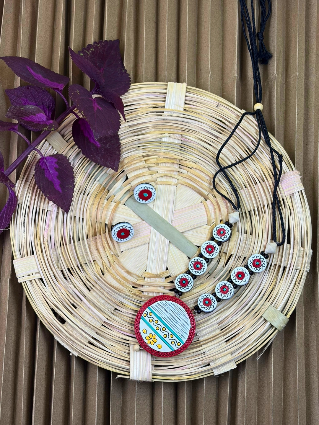 29 Rang Leher Terracotta Necklace Set | Handmade Clay Jewellery | Matee