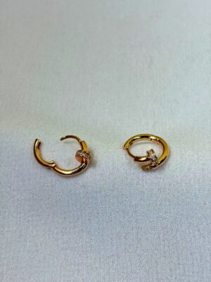 Tiny Crystal Wrap Mini Hoop Earrings