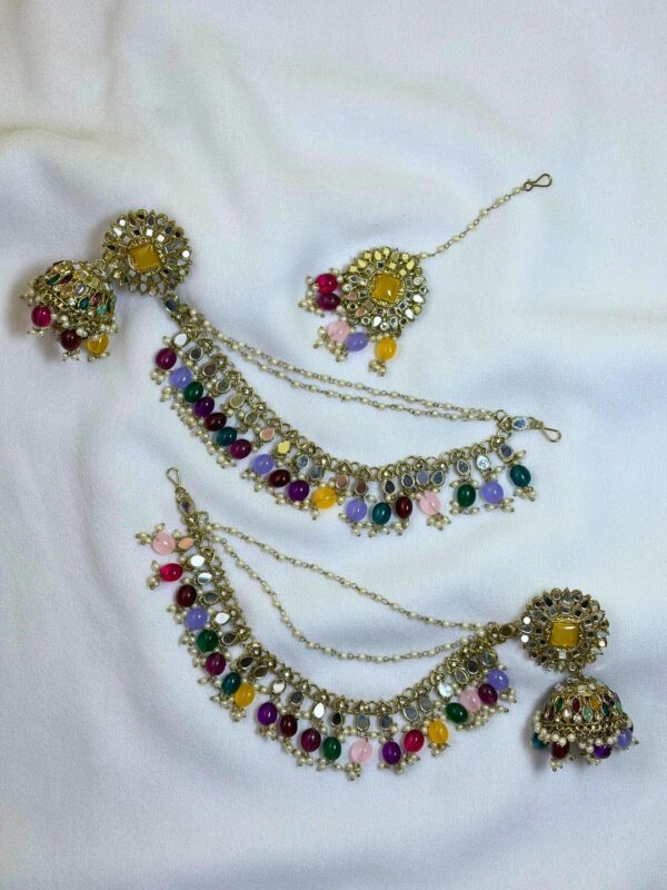 Prayagraj Kundan Pearl Jhumka Set