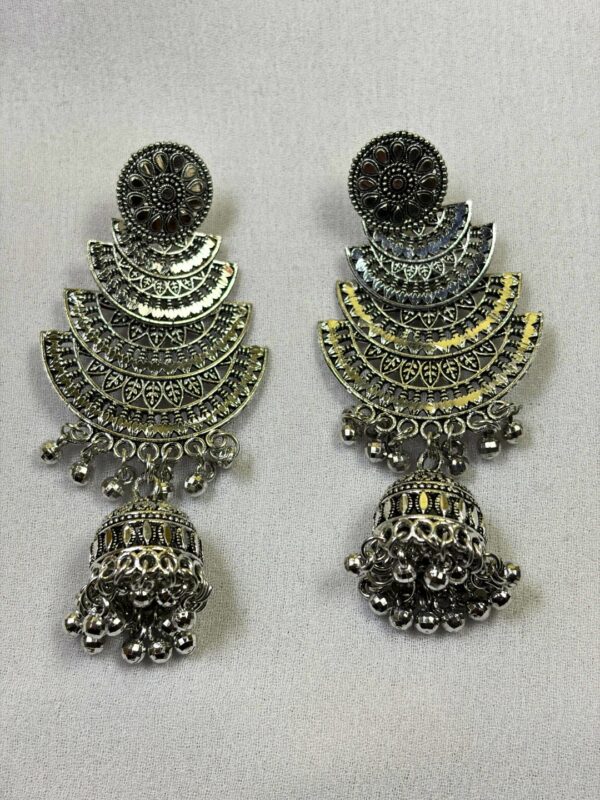 Sarod Oxidised Jhumka Earrings
