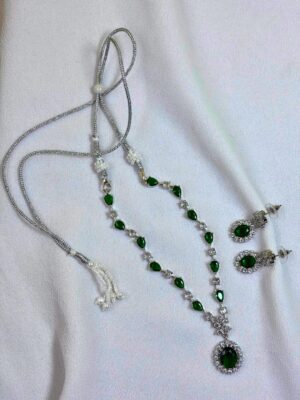 Mastani Green Stone Necklace Set