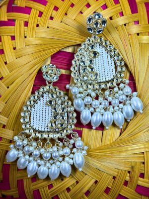 Satluj Pearl Drop Chandbali Earrings