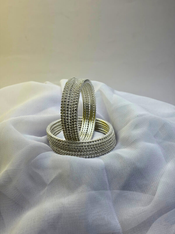 Chandrika Silver Stone Bangles