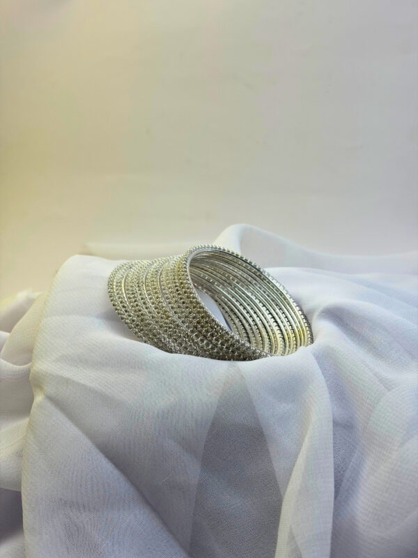 Chandrika Silver Stone Bangles