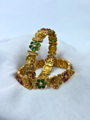 Mayura Antique Floral Stone Kada